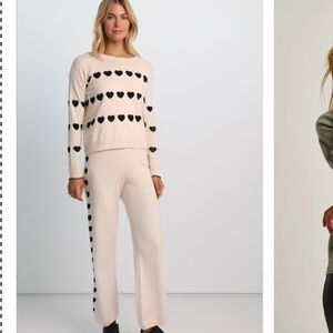 Lisa Todd Cream Pants with Black Heart Accents